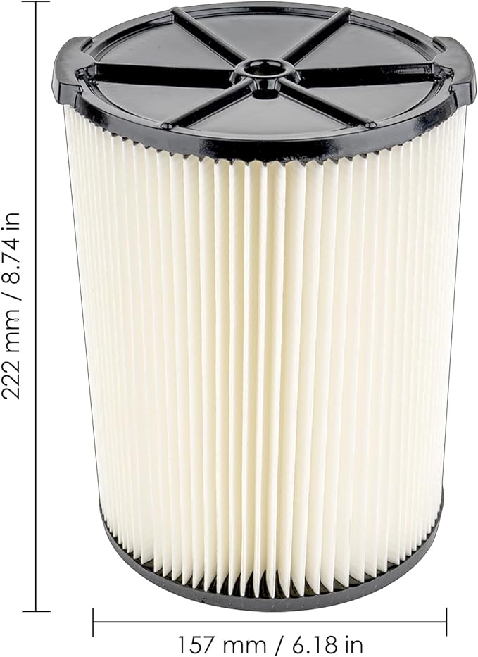 (3 Pack) VF4000 Replacement Cartridge Filter for VF4000 RIDGID 72947 Wet dry Vac 5 to 20 Gallon 6-9 Gal Husky Vacuum RV2400A RV2600B WD5500 WD0671 Vac, HEPA Filter 3 Pieces