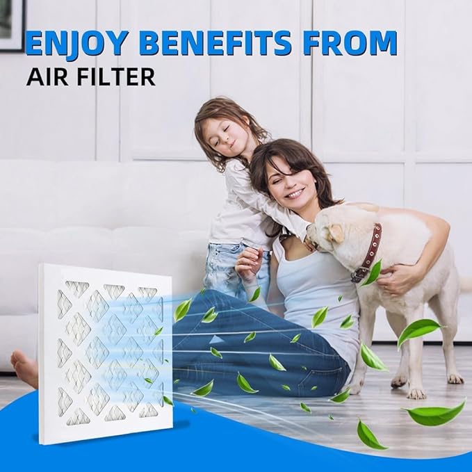 (12 Pack) 20x22x1 Furnace Air Filters, MPR 1900 & FPR 10, MERV 13 Pleated Air Filter (Actual Size: 19 3/4"x21 3/4"x3/4")