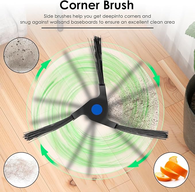 (10 Pieces) Side Brushes Replacement Parts Compatible with ECOVACS DEEBOT X2 Omni / X2 Pro / X2, Robotic Vacuum Replacement Side Brush Accessory Kit