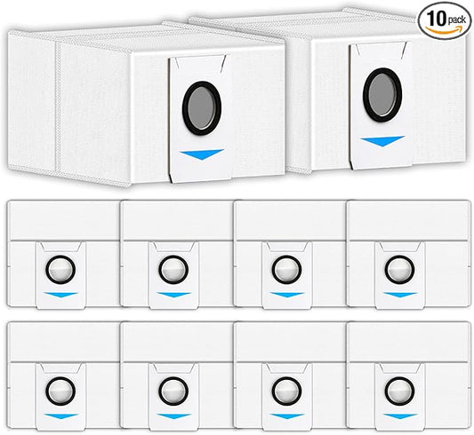 (10 Pieces) T20 OMNI Dust Bag Replacement Vacuum Bags for ECOVACS DEEBOT T20 OMNI, X1 OMNI, X1 PRO OMNI, T10 OMNI Robot Vacuum, Filter Bags Compatible With DEEBOT X1 OMNI Auto-Empty Station