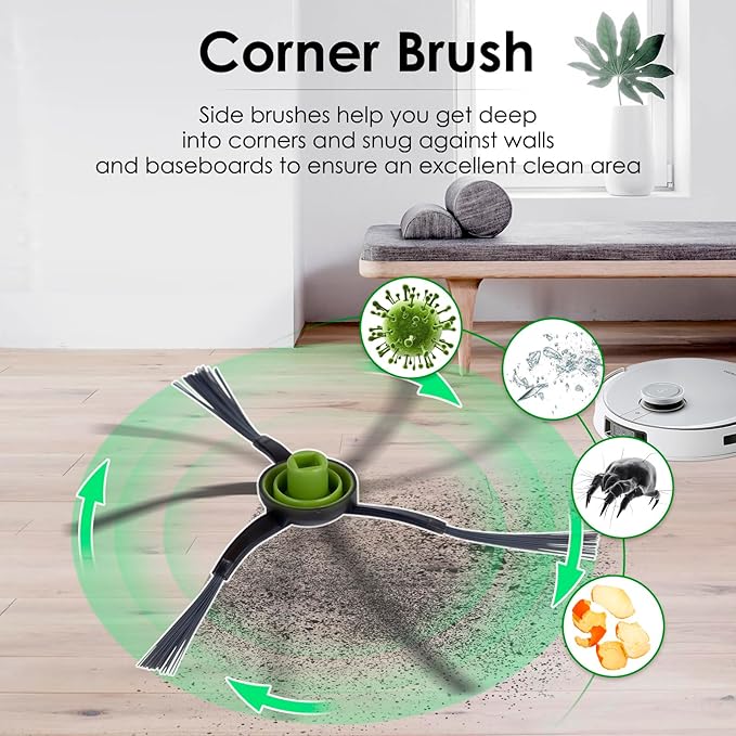 (10 Pieces) X1 Omni Replacement Parts Compatible With ECOVACS DEEBOT DEEBOT X1 OMNI, X1 PRO OMNI, T10 OMNI Robot Vacuum Accessories Kit, 1 Roller Brush, 3 HEPA Filters, 6 Side Brushes