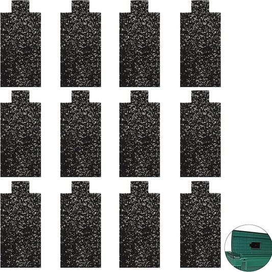 (12-Pack, Black) Cat Litter Box Replacement Filters Compatible with Pet Zone Semi, Carbon Cotton Filters for Automatic Cat Litter Box Absorbing Odors Control Damp from Pets
